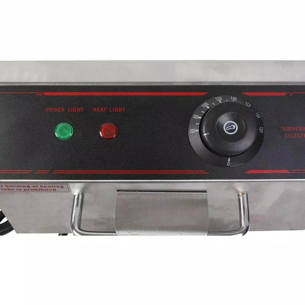 Costway 5000W Dual Tank Electric Countertop Deep Fryer, Stainless Steel Commercial & Home Restaurant Fryer