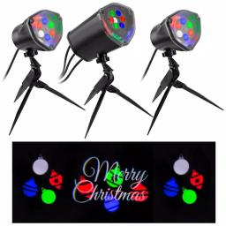 LightShow Multi-Color Whirl-A-Motion Holiday LightSync Projector with Sound Projection and Stake thumbnail 1