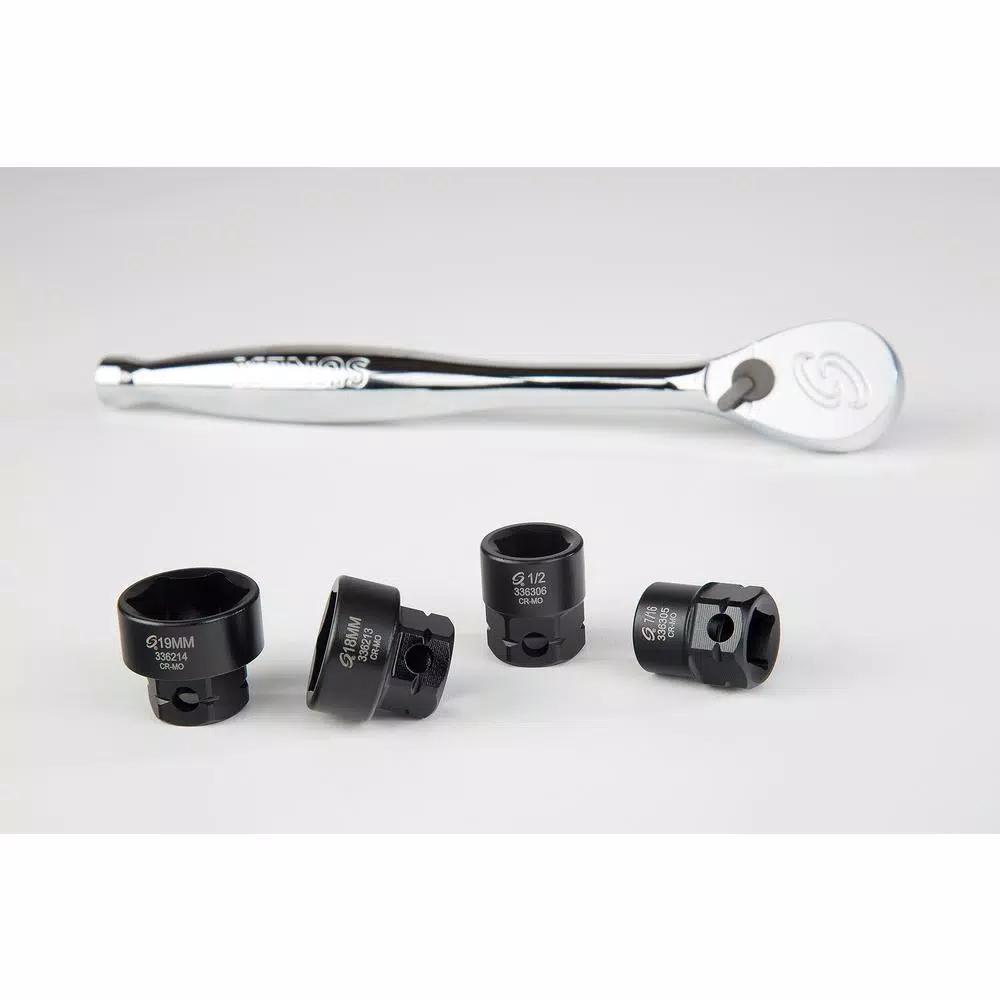SUNEX TOOLS 3/8 in. Drive Low Profile SAE and Metric Impact Socket Set with 80-Tooth Chrome Ratchet