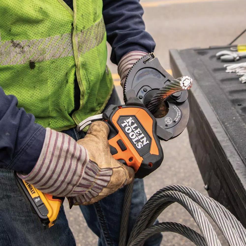 Klein Tools Battery-Operated Closed-Jaw Cable Cutter Kit with 20V 2 Ah Batteries & Charger