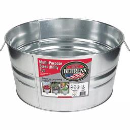 Behrens 11 Gal. Galvanized Steel Round Utility Tub and Planter thumbnail 1