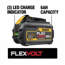 DEWALT FLEXVOLT 6.0 Ah 20V/60V MAX Lithium-Ion Battery and 6 Amp Charger Kit thumbnail 2
