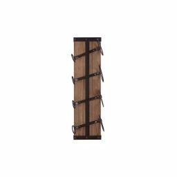StyleWell 4-Bottle Vertical Wall Mounted Wine Rack, Black and Natural Wood thumbnail 1