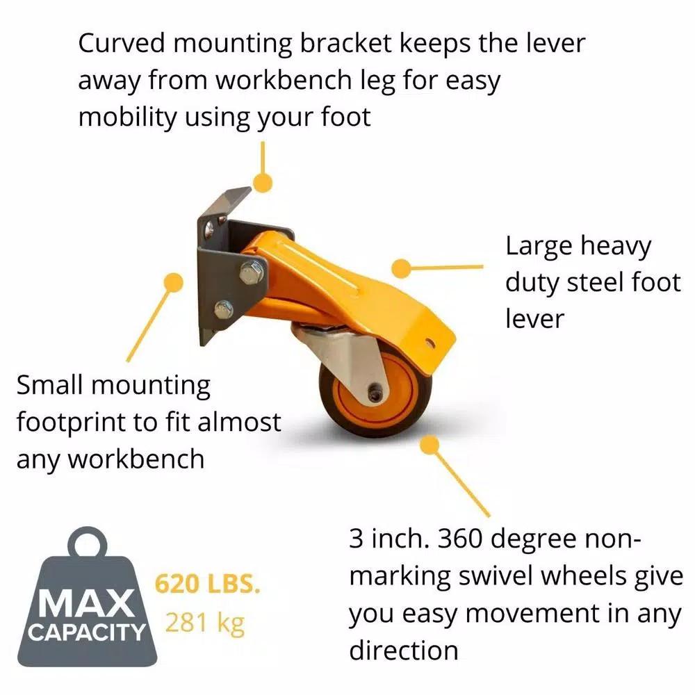 BORA PM-950 Universal Rolling Mobile Base Caster Kit