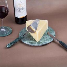 Creative Home Stainless Steel Cheese Cutter and Knife Set with Natural Green Marble Handles (2-Piece) thumbnail 5