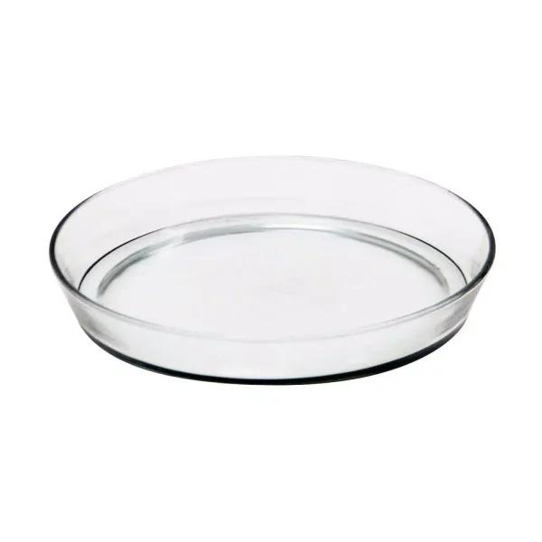 Achla Designs 10.5 in. Round Clear Glass Tray for Gardening and Serving