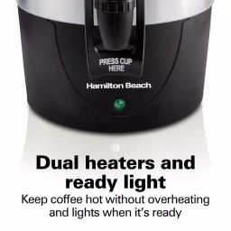 Hamilton Beach Fast Brew 45-Cup Stainless Steel Coffee Urn with 1-Hand Dispensing thumbnail 7