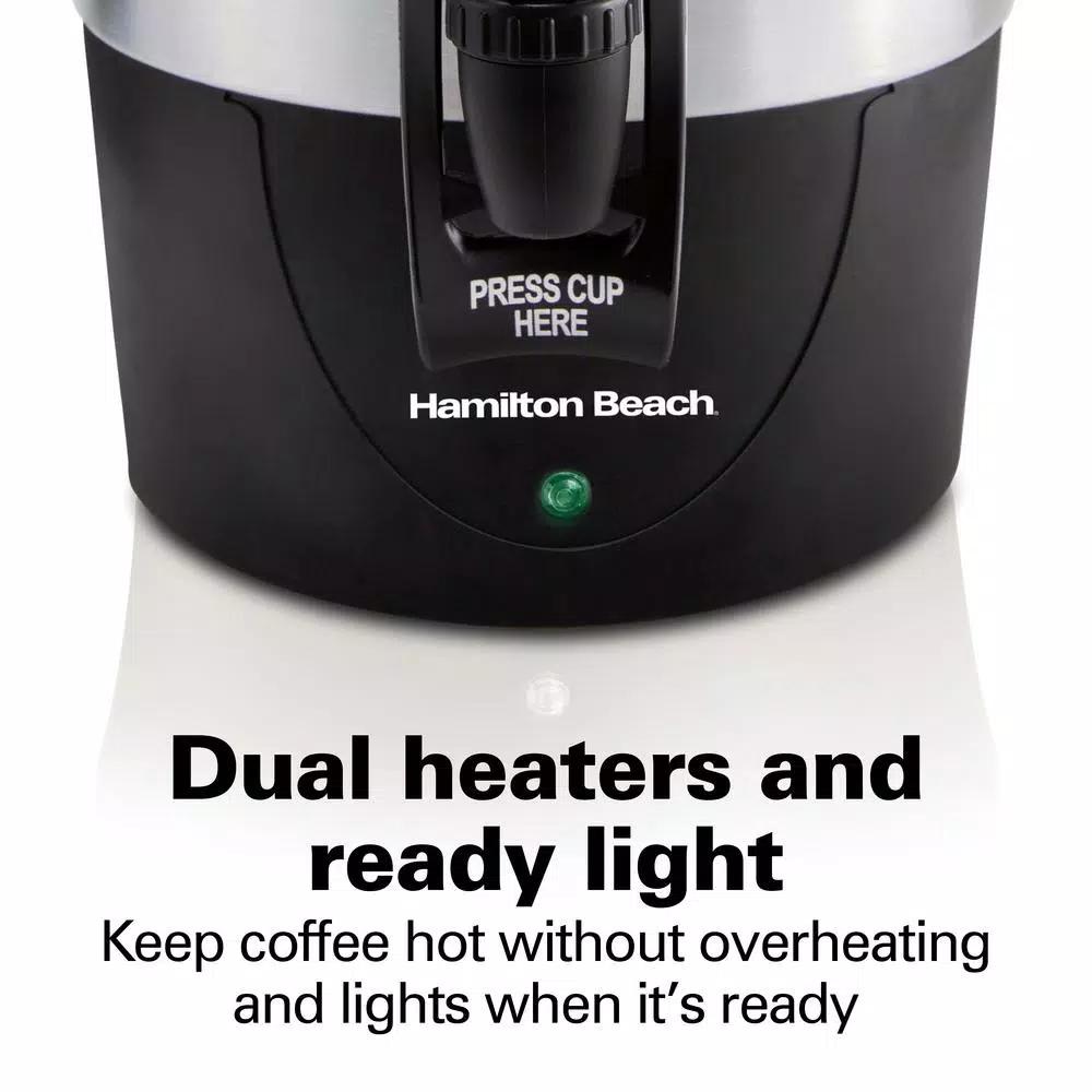 Hamilton Beach Fast Brew 45-Cup Stainless Steel Coffee Urn with 1-Hand Dispensing