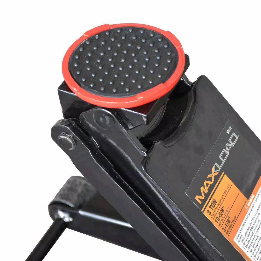 Max Load 3-Ton Low Profile Hydraulic Floor Jack with Quick Pump and Wide Steel Casters