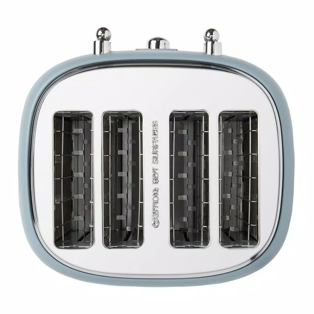 Haden Highclere 4-Slice Wide Slot Retro Toaster, Pool Blue