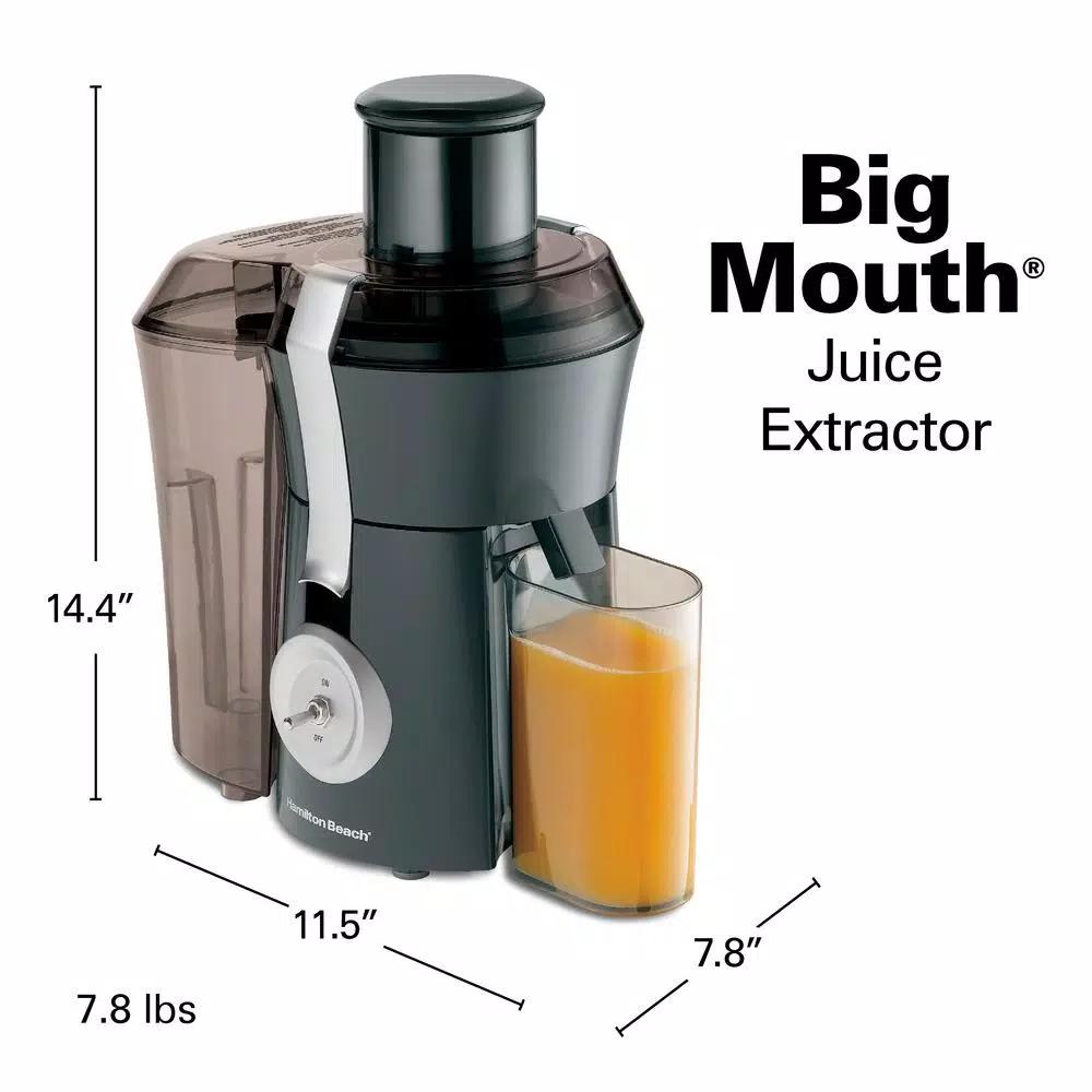 Hamilton Beach Big Mouth Centrifugal Juicer, 825W, 20 oz. Grey