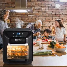 Costway 10.6 Qt. Black Air Fryer Oven with Rotisserie, 1700W Digital Air Fryer with 7 Presets thumbnail 4