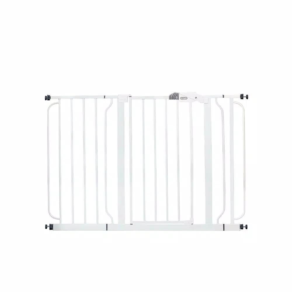 Regalo Easy Step Extra Wide Metal Walk Through Baby Gate, White