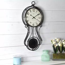 FirsTime & Co. Harwick Pendulum Wall Clock - Black Wrought Iron Farmhouse Decor thumbnail 4