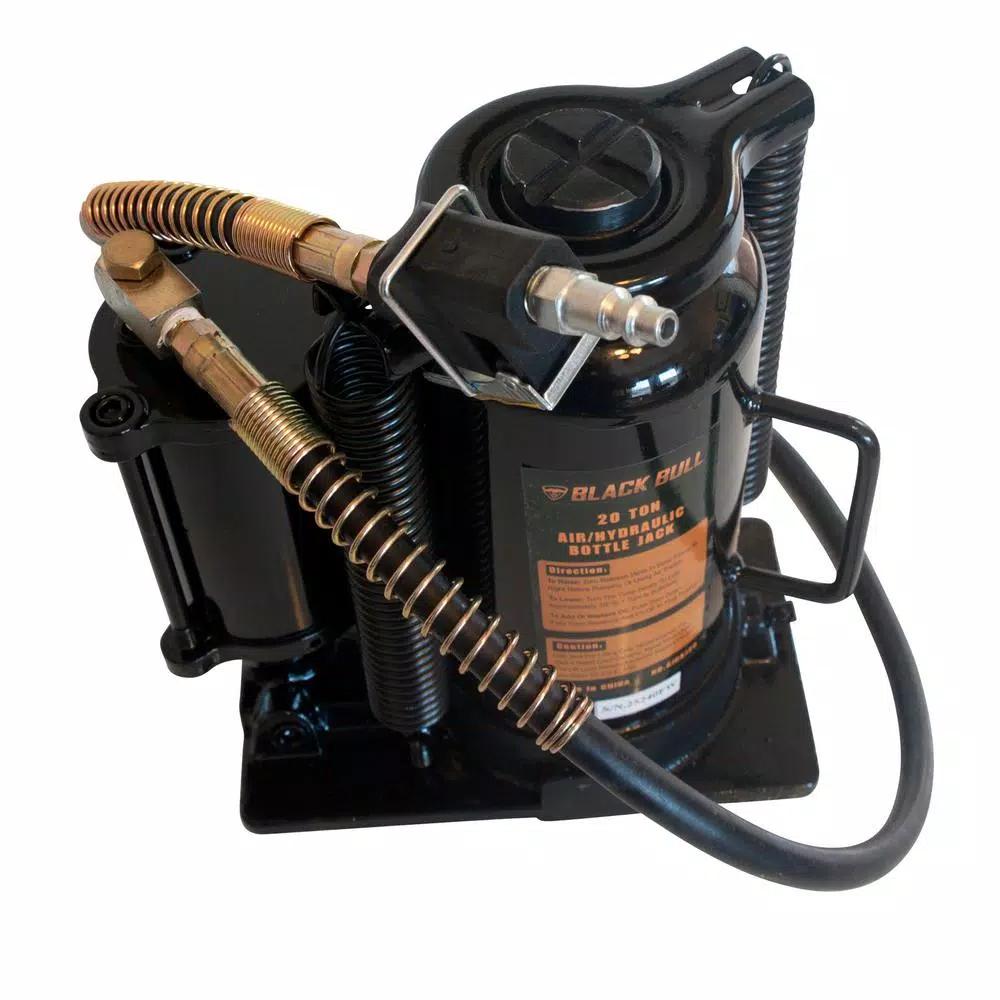 Black Bull 20-Ton Pneumatic Bottle Jack, Air and Manual Operation, 44,800 lb. Capacity