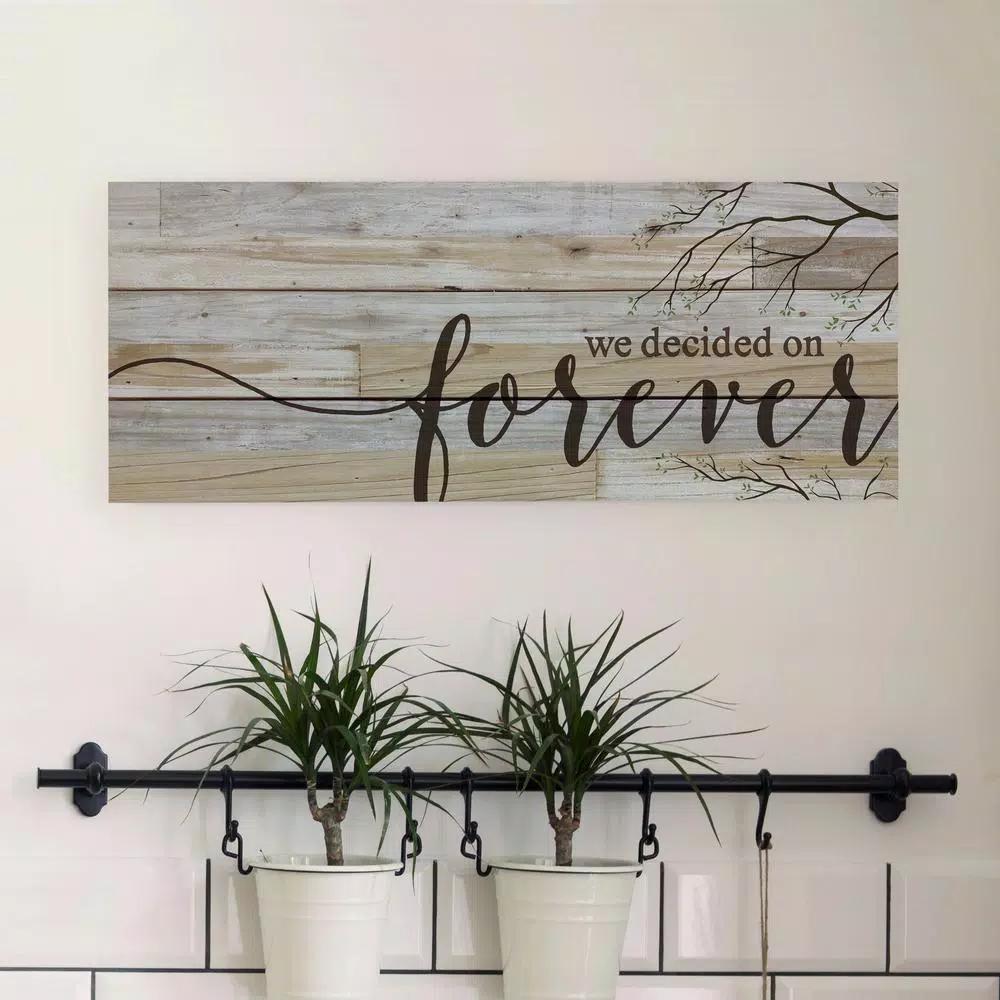 P Graham Dunn We Decided on Forever Rustic Wood Pallet Sign - Farmhouse Wall Decor