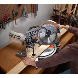 RIDGID 12 in. 15 Amp Dual Bevel Corded Miter Saw with LED and Universal Mobile Stand Kit thumbnail 10