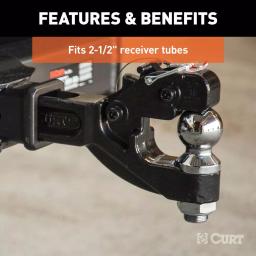 CURT Pintle Hitch with 2-5/16 in. Trailer Ball, Fits 2-1/2 in. Receiver thumbnail 4
