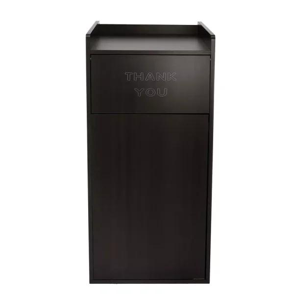 Alpine Industries 40 Gal. Black Wood Commercial Tray Top Waste Enclosure Trash Receptacle