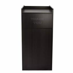 Alpine Industries 40 Gal. Black Wood Commercial Tray Top Waste Enclosure Trash Receptacle thumbnail 1