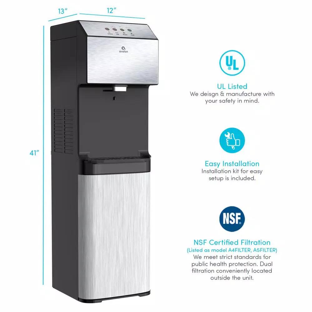 Avalon A13 Electric Bottleless Water Dispenser, Stainless Steel, 3 Temperatures, Self-Cleaning