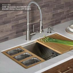 KRAUS Workstation Kitchen Sink Accessory Set: Bamboo Serving Board & 3 Stainless Steel Prep Bowls thumbnail 10