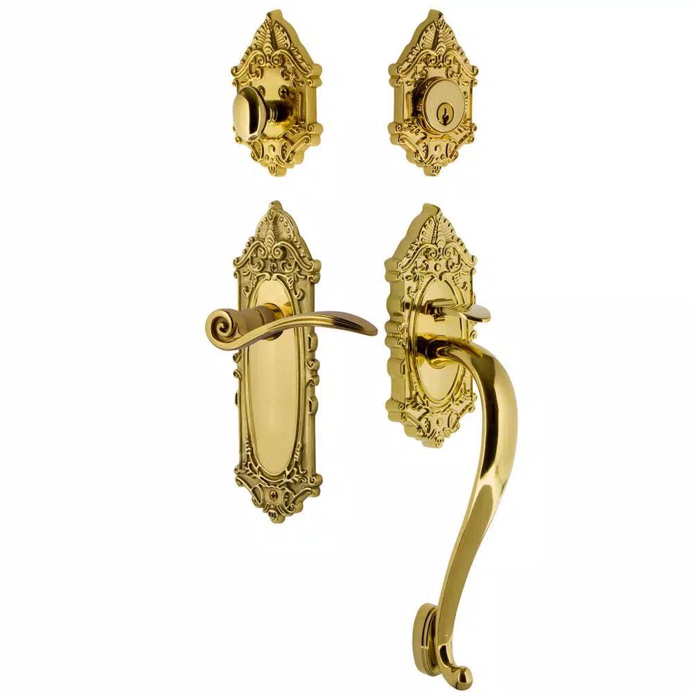 Nostalgic Warehouse Victorian Swan Door Lever Entry Set, Lifetime Brass