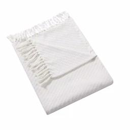Unbranded MHF Home 50 in. x 60 in. 100% Cotton White Knit Throw Blanket with Tassels thumbnail 2