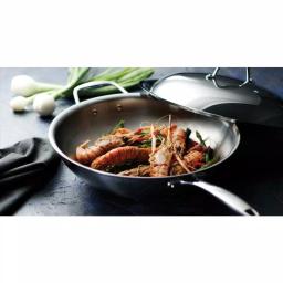 Tramontina 12 in. Tri-Ply Clad Stainless Steel Wok with Lid thumbnail 7
