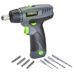 Genesis 8V Lithium-Ion Cordless 2-Speed Screwdriver Kit with LED Light and 8 Bits thumbnail 2