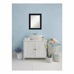 Amanti Art Annatto 23 in. W x 29 in. H Mahogany Wood Framed Beveled Edge Bathroom Vanity Mirror thumbnail 5