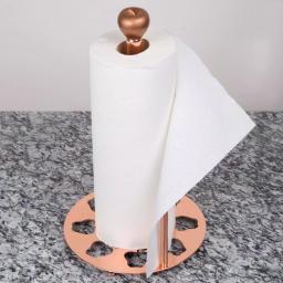 Creative Home Metal Paper Towel Holder with Elegant Copper Finish and Apple Motif Design thumbnail 3