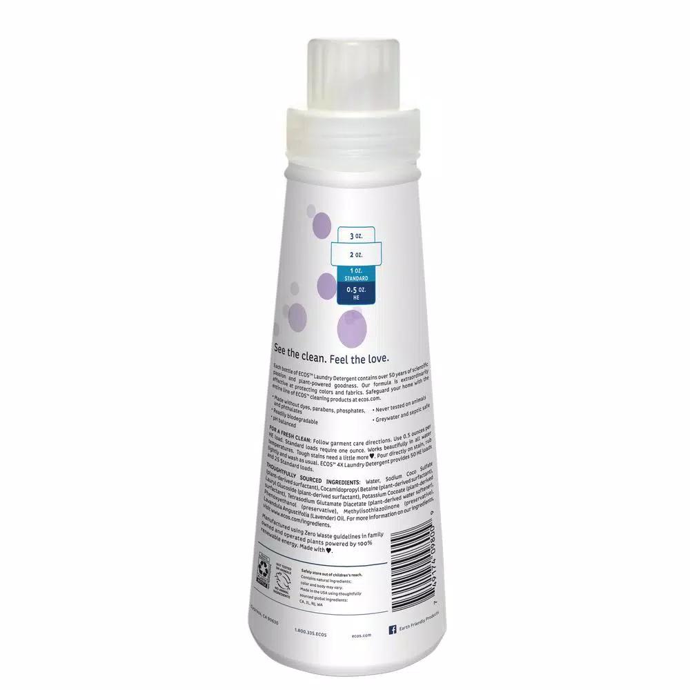 ECOS 4x Ultra Concentrate Laundry Detergent, Lavender Scent, 25 oz