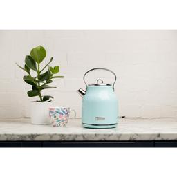 Haden Heritage 1.7L Electric Kettle, Retro Stainless Steel, Light Blue Turquoise thumbnail 3