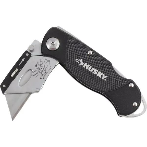 Husky 2-Piece Folding Lock-Back Utility Knife Set with 10 Blades