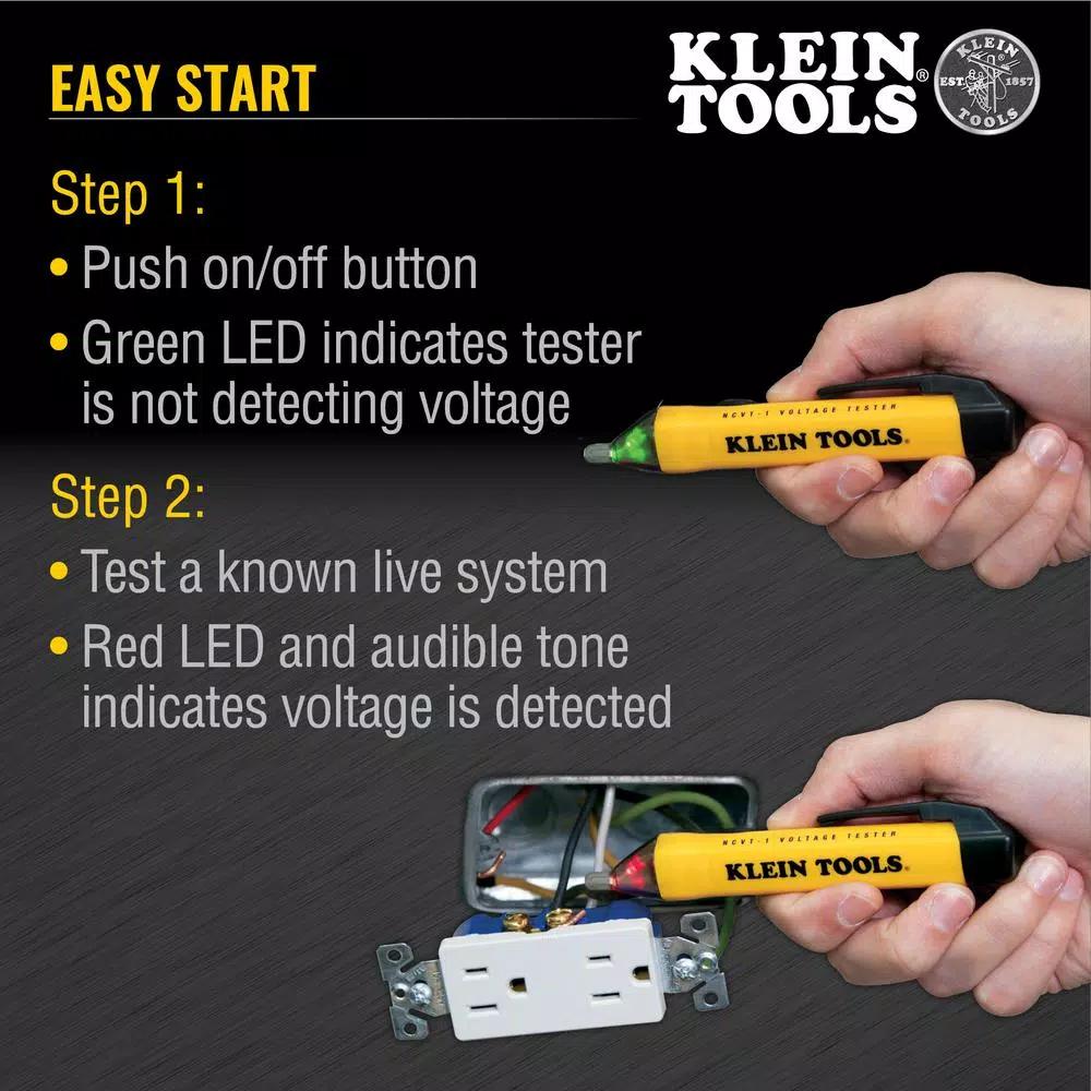 Klein Tools 3-Piece Electrical Tool Set with Non-Contact Voltage Tester, Multi-Bit Screwdriver and Wire Stripper