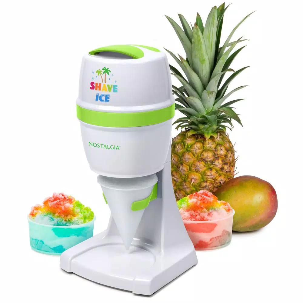 Nostalgia Snow Cone Maker and Shave Ice Machine, 50W, White