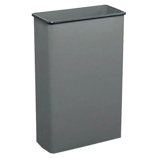 Safco 22 Gal. Gray Rectangular Heavy-Duty Steel Trash Can, 88 Qt. Capacity