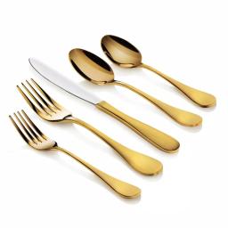 Artaste Rain 20-Piece 18/10 Stainless Steel Flatware Set, Gold Titanium Finish, Service for 4 thumbnail 3