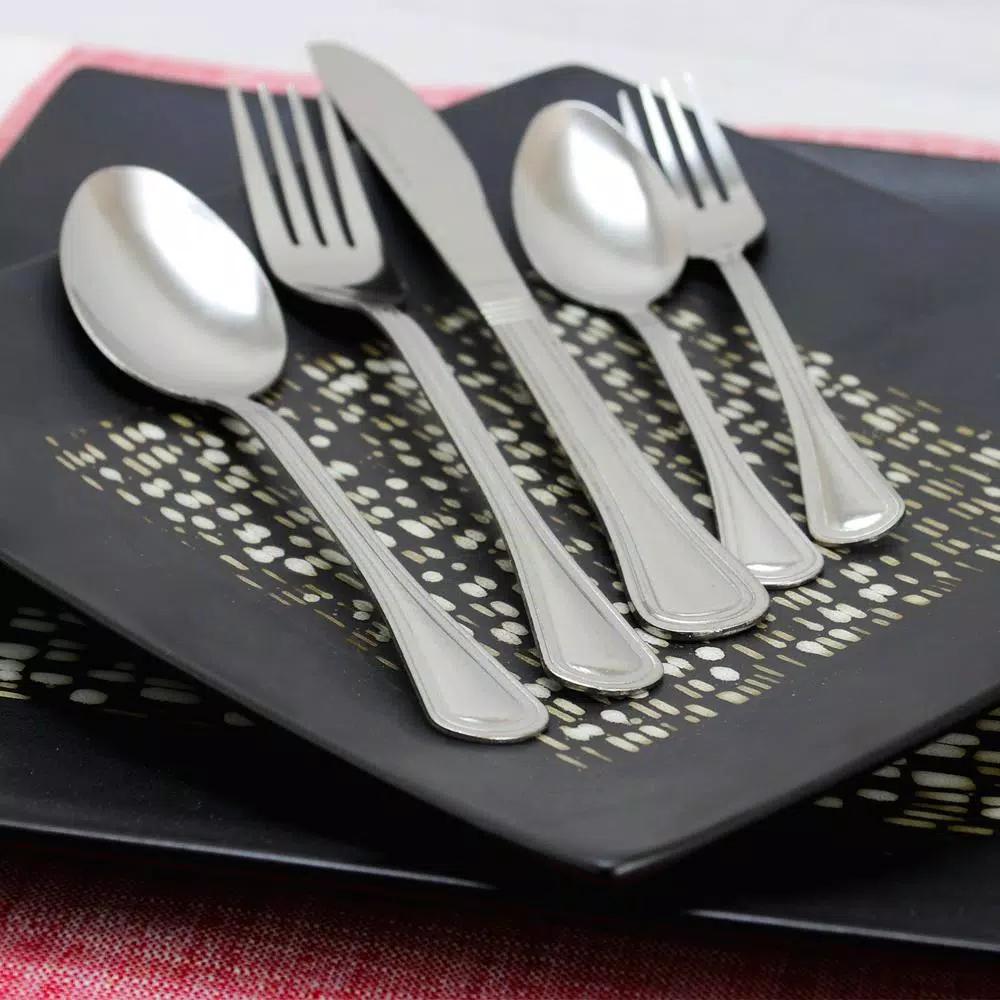 Gibson Home South Bay 65-Piece Stainless Steel Flatware Set with Wire Caddy, Service for 8