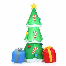 Costway 6 ft. Inflatable Christmas Tree with LED Lights and Gift Boxes, Outdoor Holiday Decor thumbnail 1