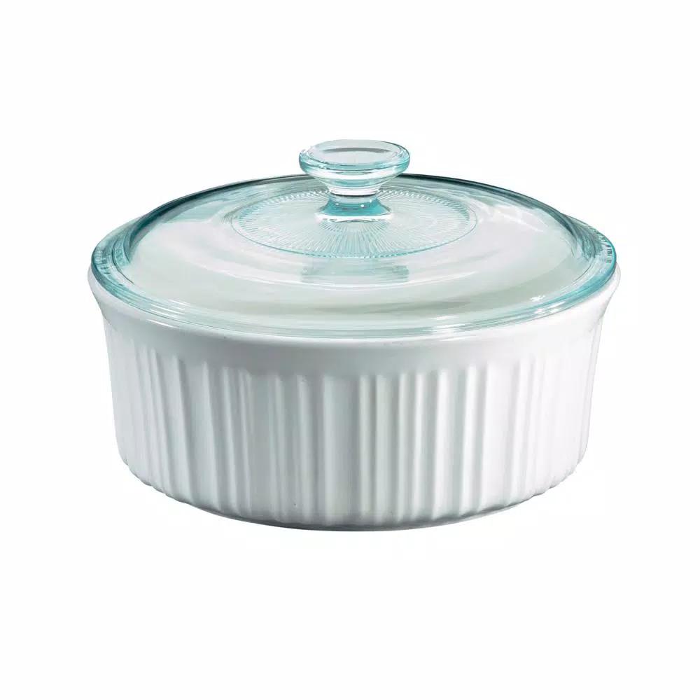 Corningware French White 10-Piece Ceramic Bakeware Set with Lids