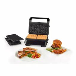 DeLonghi De'Longhi Livenza Compact 3-in-1 Indoor Grill, Sandwich Maker & Waffle Maker, 50 sq. in., Stainless Steel thumbnail 2