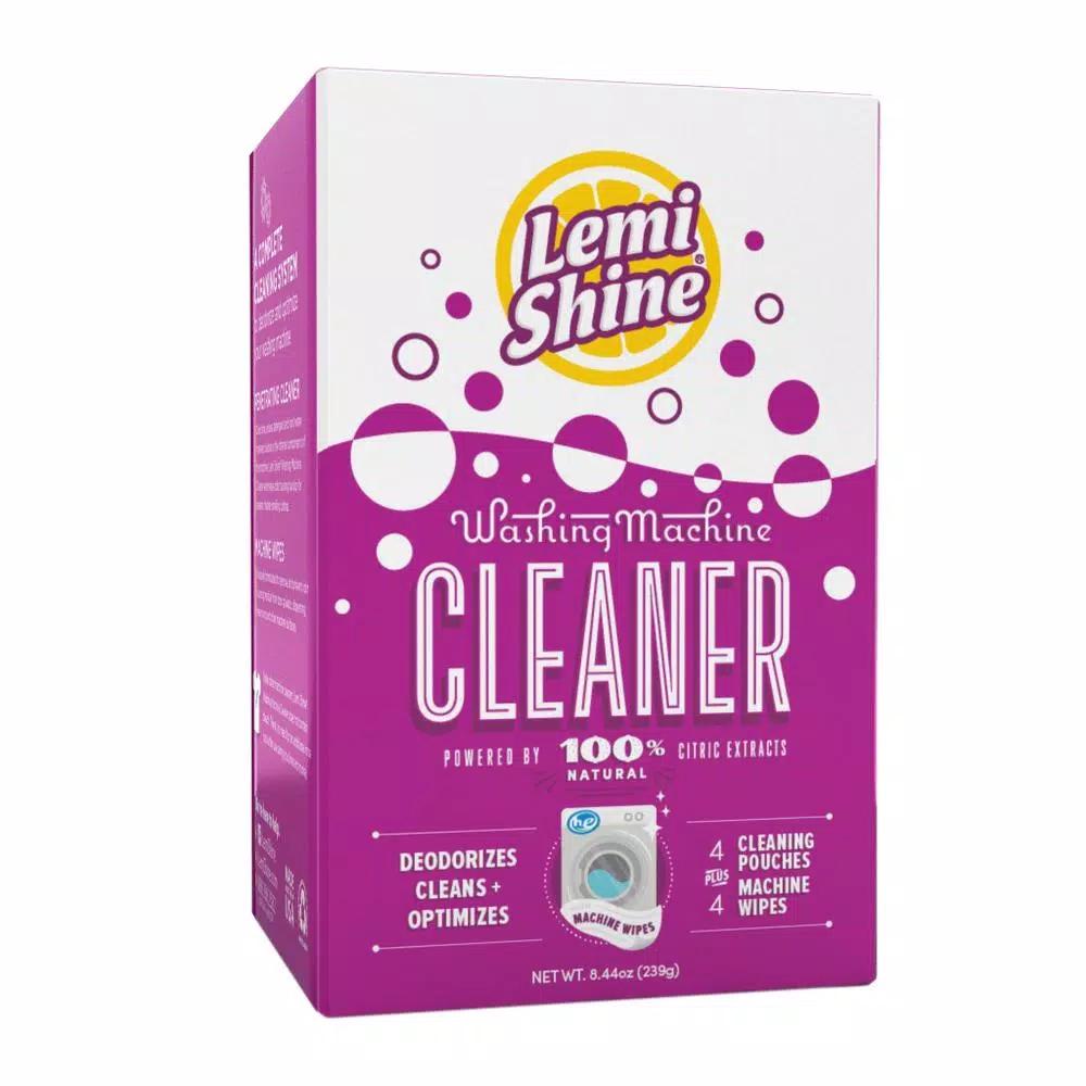 Lemi Shine Washing Machine Cleaner with Machine Wipes, Lemon Scent, 8.44 oz (6-Case Pack)