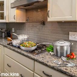 Mockins 10-Piece Tri-Ply Stainless Steel Cookware Set with Lids and Utensils thumbnail 4