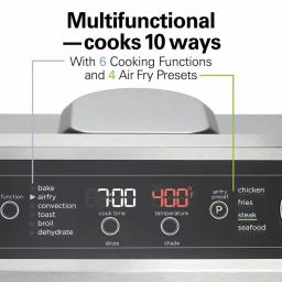 Hamilton Beach 1800W Digital Air Fryer Toaster Oven, 6-Slice, Black thumbnail 3