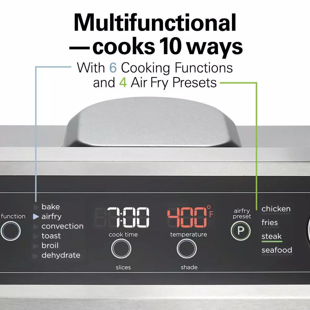 Hamilton Beach 1800W Digital Air Fryer Toaster Oven, 6-Slice, Black