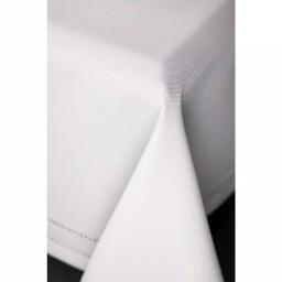 Xia Home Fashions 60 x 84 in. White Double Hemstitch Easy-Care Polyester Tablecloth thumbnail 3