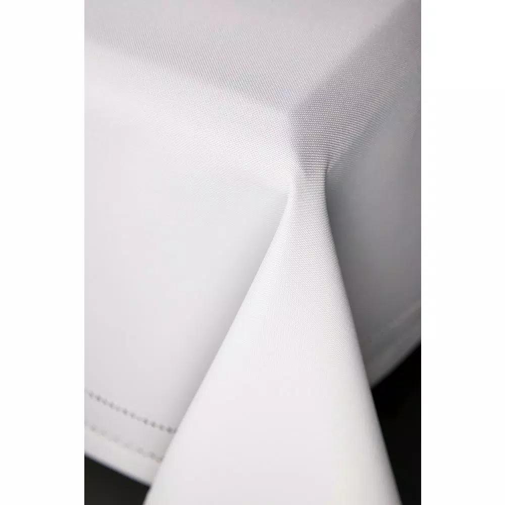Xia Home Fashions 60 x 84 in. White Double Hemstitch Easy-Care Polyester Tablecloth
