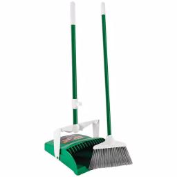 Libman Lobby Broom and Dustpan Set with Upright Handle, Green thumbnail 6